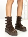 Ghete Dama cu Platforma 56WL2 DARK BROWN | MEI