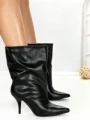 Botine cu Toc Subtire 6XKK3 BLACK | MEI