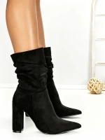 Botine cu Toc Gros 6XKK2 BLACK | MEI