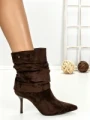 Botine cu Toc Subtire 6GS18 DARK BROWN | MEI