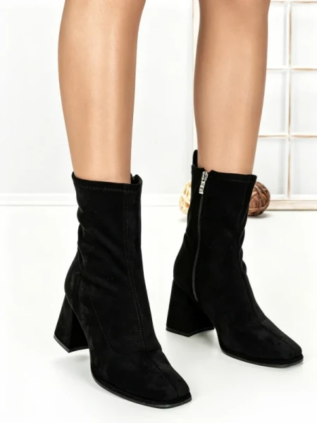 Botine cu Toc Gros 6GS10 BLACK | MEI