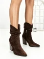 Botine cu Toc Gros 6KV13 BROWN | MEI