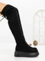 Cizme Dama cu Platforma 68WL28 BLACK | MEI