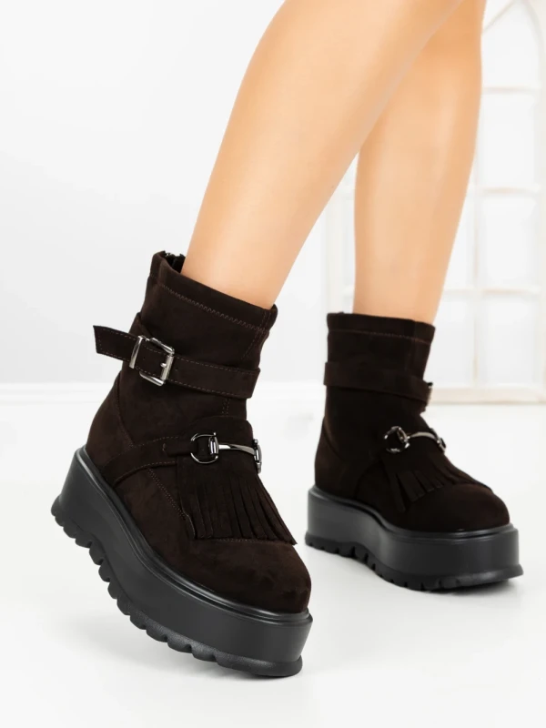 Ghete Dama cu Platforma 6ZP12 BROWN | MEI