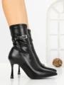 Botine cu Toc Subtire 6GS31 BLACK | MEI