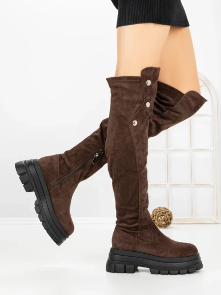 Cizme Dama cu Platforma 66WL32 BROWN | MEI