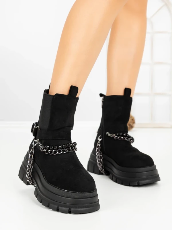 Ghete Dama cu Platforma 66WL33 BLACK | MEI
