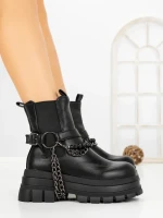 Ghete Dama cu Platforma 66WL33 BLACK | MEI
