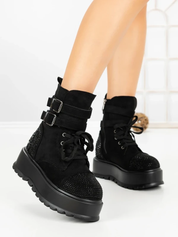 Ghete Dama cu Platforma 66WL30 BLACK | MEI
