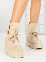 Ghete Dama cu Platforma 66WL30 BEIGE | MEI