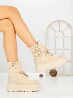 Ghete Dama cu Platforma 66WL30 BEIGE | MEI