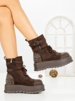 Ghete Dama cu Platforma 66WL30 BROWN | MEI