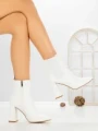 Botine cu Toc Gros V8-08 WHITE | VIVIRICH