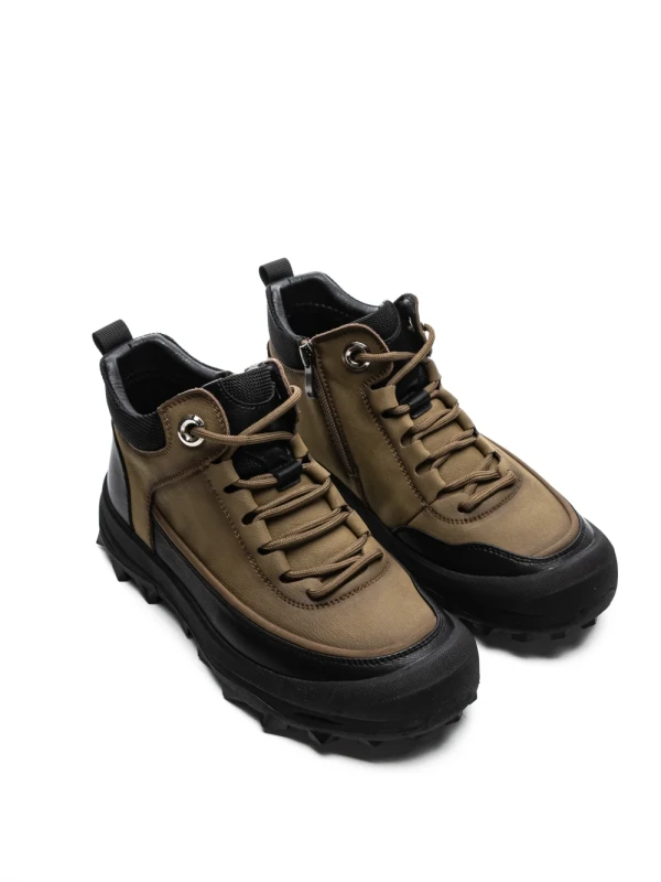 Ghete Barbati din piele naturala E18013 KHAKI | ADVANCER