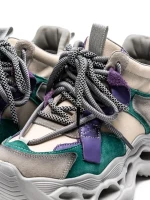 Pantofi Sport Dama din piele naturala HY6322 LIGHT GREEN-PURPLE | ADVANCER