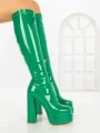 Cizme Dama cu Toc si Platforma C-261 GREEN | STEPHAN