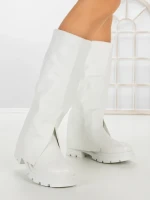 Cizme Dama cu talpa joasa LQ-35 WHITE | STEPHAN