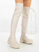Cizme Dama cu talpa joasa C-201 BEIGE | STEPHAN