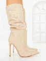 Botine cu Toc Subtire C-270 BEIGE | STEPHAN
