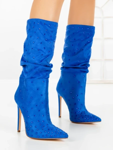 Botine cu Toc Subtire C-270 BLUE | STEPHAN