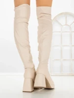 Cizme Dama cu Toc si Platforma JA-24 BEIGE | STEPHAN