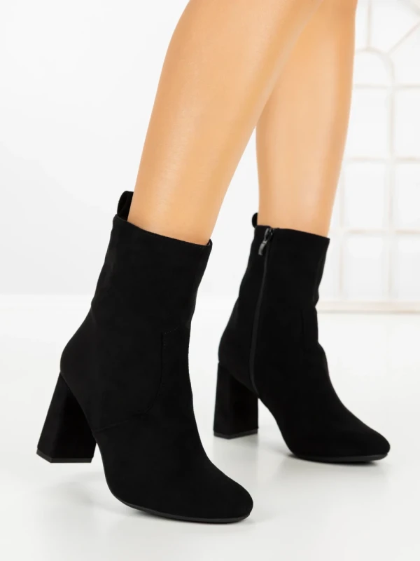 Botine cu Toc Gros 9063 BLACK | CM