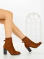 Botine cu Toc Gros 68192 CAMEL | CM