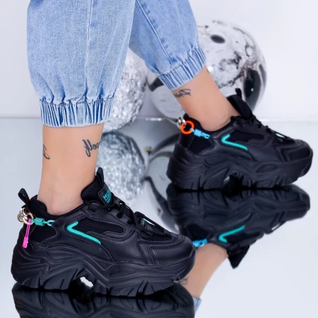 Sportske cipele s platformom za žene WL118 Crna | Mei