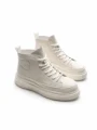 Ghete Barbati din piele naturala 7789 WHITE | ADVANCER