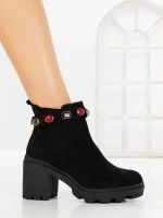 Botine cu Toc Gros YZ19-35 BLACK | H&D