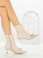 Botine cu Toc Subtire YZ24-043 BEIGE | H&D