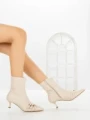 Botine cu Toc Subtire YZ24-043 BEIGE | H&D