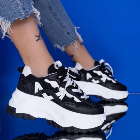 Sportske cipele s platformom za žene WL239 Crna | Mei