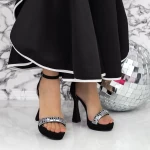 Sandale s tankom petom i platformom za žene 2YXD80 Crna | Mei