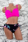 2-dijelni ženski kupaći kostim L16-1 Fuksija-Crna | Meina