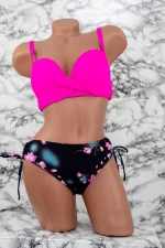 2-dijelni ženski kupaći kostim L16-1 Fuksija-Crna | Meina