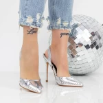 Cipele s tankom petom 2KV79 Srebrna | Mei