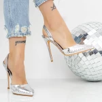 Cipele s tankom petom 2KV79 Srebrna | Mei