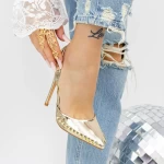 Cipele s tankom petom 2KV79 Zlatna | Mei