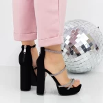 Sandale s debelom petom i platformom za žene 2XKK77 Crna | Mei