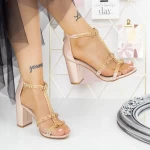 Sandale s debelom petom za žene 2XKK117 Šampanjac | Mei