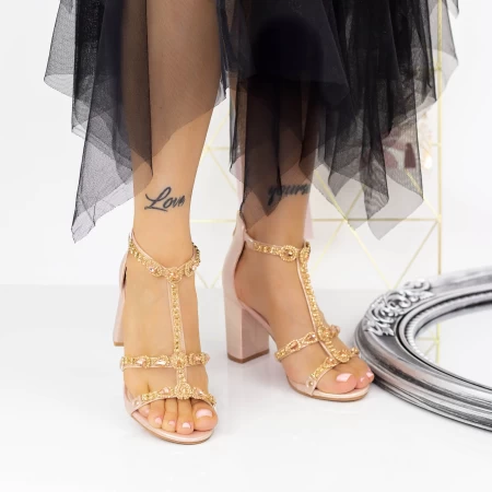 Sandale s debelom petom za žene 2XKK117 Šampanjac | Mei