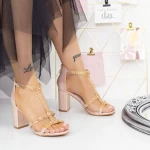 Sandale s debelom petom za žene 2XKK117 Šampanjac | Mei