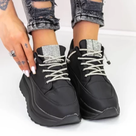 Sportske cipele s platformom za žene 3WL3 Crna | Mei