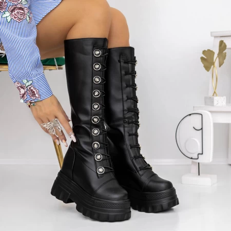 Ženske čizme s platformom 3WL19 Crna | Mei