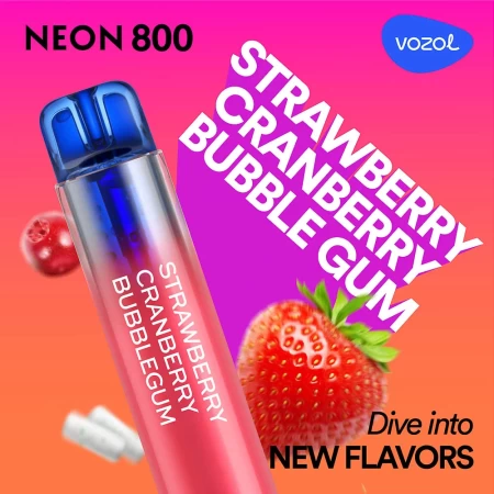 Elektronička cigareta za jednokratnu upotrebu NEON800 STRAWBERRY CRANBERRY BUBBLEGUM | VOZOL