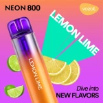 Elektronička cigareta za jednokratnu upotrebu NEON800 LEMON LIME | VOZOL