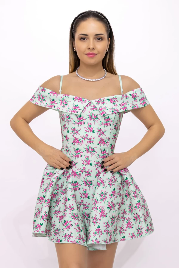 Haljina za žene 123061 Zelena-Ružičasta | Fashion