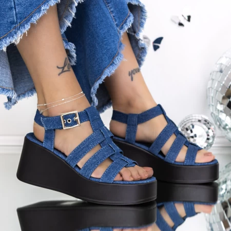 Sandale s platformom za žene 3GZ71 Tamno Plava | Mei