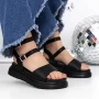 Sandale s niskim potplatom za žene 3HXS56 Crna | Mei